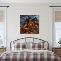 QUADRO SU TELA – CASA DI HALLOWEEN CON FANTASMI - QUADRI HALLOWEEN E HORROR - STAMPE E QUADRI