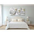 TABLEAU SUR TOILE – ORCHIDÉE SUR FOND ABSTRAIT - TABLEAUX DE FLEURS - TABLEAUX