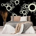 SELF ADHESIVE WALLPAPER MAP MADE OF CIRCLES WITH A BLACK BACKGROUND - SELF-ADHESIVE WALLPAPERS - WALLPAPERS