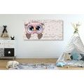 CANVAS PRINT CUTE OWL - CHILDRENS PICTURES - PICTURES