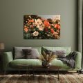 TABLEAU SUR TOILE – PRAIRIE FLEURIE AUX TONS CHAUDS - TABLEAUX DE FLEURS - TABLEAUX