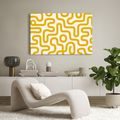 QUADRO SU TELA – MOTIVO GEOMETRICO GIALLO RÉTRO - QUADRI VINTAGE E RETRÒ - STAMPE E QUADRI