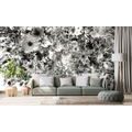 SELF ADHESIVE WALLPAPER FLOWERS IN BLACK AND WHITE - SELF-ADHESIVE WALLPAPERS - WALLPAPERS