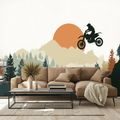 SAMOLEPÍCÍ TAPETA MOTOKROSOVÝ SKOK V HORÁCH - DĚTSKÉ TAPETY - TAPETY