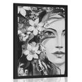 POSTER ORIGINAL PAINTING OF A WOMAN IN BLACK AND WHITE - BLACK AND WHITE - POSTERS