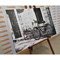 WANDBILD RETRO-FAHRRAD IN SCHWARZ-WEISS - SCHWARZ-WEISSE BILDER - BILDER