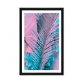 POSTER WITH MOUNT PALM LEAVES IN UNUSUAL NEON COLORS - NATURE - POSTERS