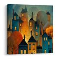 WANDBILD FESTLICHE LICHTER DER HÄUSER - BUNTE HÄUSER - BILDER