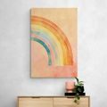 WANDBILD MINIMALISTISCHER REGENBOGEN PEACH FUZZ - WANDBILDER ABSTRAKTE FORMEN - BILDER