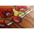 CANVAS PRINT RED POPPIES AND POPPY HEADS - ABSTRACT PICTURES - PICTURES