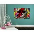 CANVAS PRINT SKULL IN GRAFFITI DESIGN - POP ART PICTURES - PICTURES