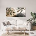 5-TEILIGES WANDBILD ZARTE BLÄTTER UND SCHATTEN - BILDER BÄUME UND LAUB - BILDER