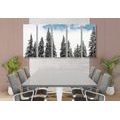 5-PIECE CANVAS PRINT SNOWY PINE TREES - PICTURES OF NATURE AND LANDSCAPE - PICTURES