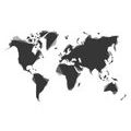 CANVAS PRINT ABSTRACT WORLD MAP IN BLACK AND WHITE - PICTURES OF MAPS - PICTURES