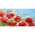 CANVAS PRINT RED POPPIES IN A FIELD - PICTURES FLOWERS - PICTURES