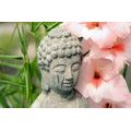 WALL MURAL BUDDHA STATUE IN A ZEN GARDEN - WALLPAPERS FENG SHUI - WALLPAPERS