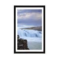 AFFICHE AVEC MONTURE LES CASCADES ISLANDAISES - NATURE - AFFICHES