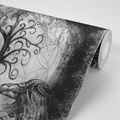 SELF ADHESIVE WALLPAPER BLACK AND WHITE MAGICAL TREE OF LIFE - SELF-ADHESIVE WALLPAPERS - WALLPAPERS