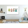 CANVAS PRINT FAMILY OF ROBOTS - CHILDRENS PICTURES - PICTURES