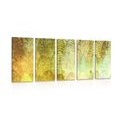 5-PIECE CANVAS PRINT INTERESTING GREEN ASYMMETRICAL TREES - PICTURES OF NATURE AND LANDSCAPE - PICTURES