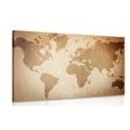 CANVAS PRINT VINTAGE WORLD MAP - PICTURES OF MAPS - PICTURES