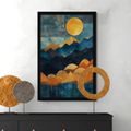 POSTER ABSTRAKTE BLAU-GOLDENE NATUR - BERGE - POSTER