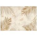 TAPET FRUNZE DE PALMIER AURII PE BEJ - TAPETE FRUNZE - TAPETURI