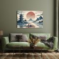 WANDBILD JAPANISCHE LANDSCHAFT MIT REITER - BILDER - 🔥 TOTALAUSVERKAUF