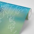 SELF ADHESIVE WALLPAPER STYLIZED WORLD MAP - SELF-ADHESIVE WALLPAPERS - WALLPAPERS