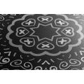 CANVAS PRINT MANDALA OF LOVE IN BLACK AND WHITE - BLACK AND WHITE PICTURES - PICTURES