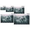 SELF ADHESIVE WALL MURAL BLACK AND WHITE FOG OVER THE FOREST - SELF-ADHESIVE WALLPAPERS - WALLPAPERS