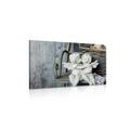 CANVAS PRINT STATUES OF ANGELS ON A BENCH - PICTURES OF ANGELS - PICTURES