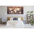 5-PIECE CANVAS PRINT MAP ON WOOD - 5-PIECES - 🔥 TOTAL SALE 🔥