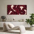 TABLEAU SUR TOILE – FORMES FLUIDES ROUGE PROFOND - IMAGES FORMES ABSTRAITES - TABLEAUX