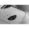 CANVAS PRINT FASHIONABLE FEMALE PORTRAIT IN BLACK AND WHITE - BLACK AND WHITE PICTURES - PICTURES