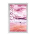 POSTER HERON IN PINK DESIGN - ANIMALS - POSTERS