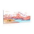 CANVAS PRINT PAINTED MOUNTAIN LANDSCAPE - PICTURES OF NATURE AND LANDSCAPE - PICTURES