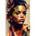 WANDBILD SCHÖNHEIT EINER FRAU IM PATCHWORK-DESIGN - WANDBILDER FRAUEN - BILDER