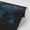 CARTA DA PARATI MAPPA DEL MONDO CON CIELO NOTTURNO - CARTA DA PARATI MAPPE - CARTA DA PARATI