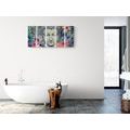 5-PIECE CANVAS PRINT BUDDHA ON AN EXOTIC BACKGROUND - PICTURES FENG SHUI - PICTURES