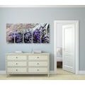 5-PIECE CANVAS PRINT LAVENDER BOUQUET - PICTURES FLOWERS - PICTURES