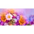 CANVAS PRINT OIL PAINTING OF COLORED FLOWERS - STILL LIFE PICTURES - PICTURES