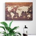 DECORATIVE PINBOARD MAP ON WOOD - PICTURES ON CORK - PICTURES