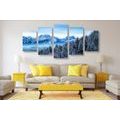 5-PIECE CANVAS PRINT FROZEN MOUNTAINS - PICTURES OF NATURE AND LANDSCAPE - PICTURES