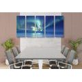 5-PIECE CANVAS PRINT NORTHERN LIGHTS OVER THE OCEAN - PICTURES OF SPACE AND STARS - PICTURES