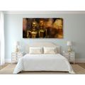 WANDBILD BUDDHA MIT ABSTRAKTEM HINTERGRUND - BILDER MIT FENG SHUI-MOTIVEN - BILDER