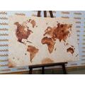 CANVAS PRINT WORLD MAP IN RETRO DESIGN - PICTURES OF MAPS - PICTURES