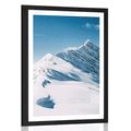 POSTER MIT PASSEPARTOUT SCHNEEBEDECKTE BERGE - NATUR - POSTER