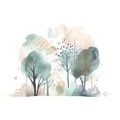 SELF ADHESIVE WALLPAPER SOFT PAINTED FOREST - SELF-ADHESIVE WALLPAPERS - WALLPAPERS