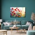WANDBILD ROTE MOHNBLUMEN UND BLAUE KORNBLUMEN - WANDBILDER FELDER UND WIESEN - BILDER